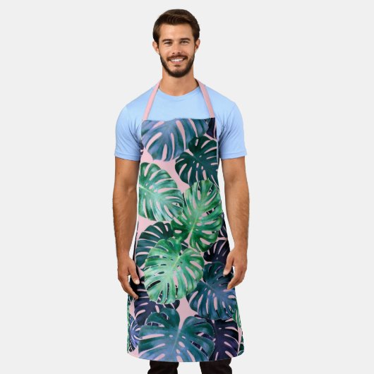 Tablier Feuilles de Monstera Tropical (Porté)