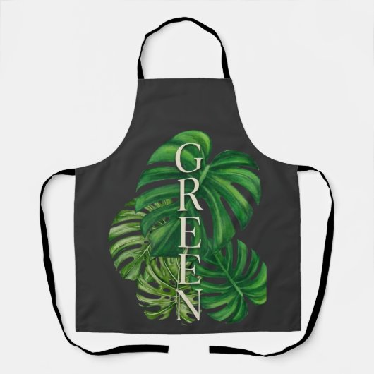 Tablier Feuilles de Monstera Vertes (Recto)