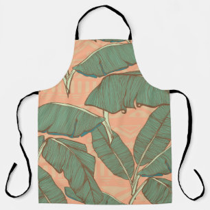 Tablier Feuilles de palme tropicale sans couture arrière -