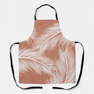 Tablier Feuilles de palmier blanc sur arrière - plan coule
