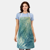 Tablier Feuilles de palmier bleu sarcelle vert (Porté)