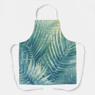 Tablier Feuilles de palmier bleu sarcelle vert