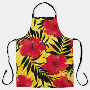 Tablier Feuilles de palmiers à fleurs tropicales, motif vi