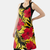 Tablier Feuilles de palmiers à fleurs tropicales, motif vi (Insitu)