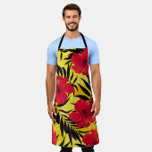 Tablier Feuilles de palmiers à fleurs tropicales, motif vi (Porté)