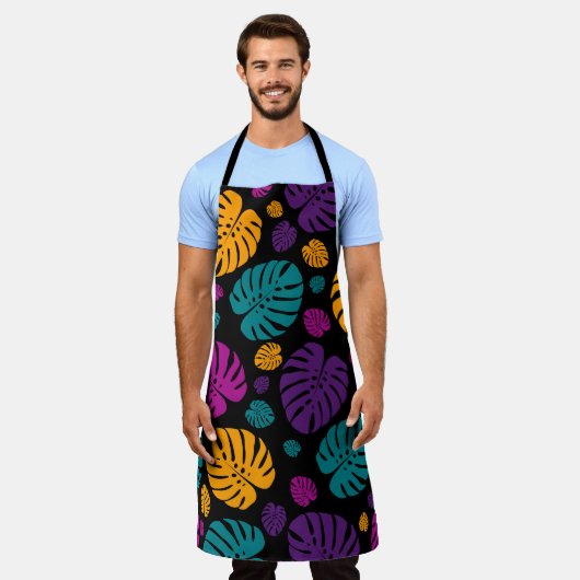 Tablier Feuilles de palmiers colorés (Porté)