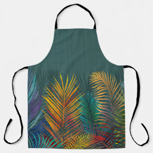 Tablier Feuilles de palmiers de couleur tropicale. Feuille