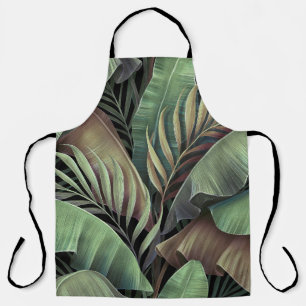 Tablier Feuilles de palmiers tropicaux, illustration 3D de
