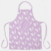 Tablier Feuilles de silhouette blanche initiale personnali (Recto)
