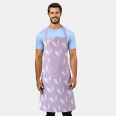 Tablier Feuilles de silhouette blanche initiale personnali (Porté)