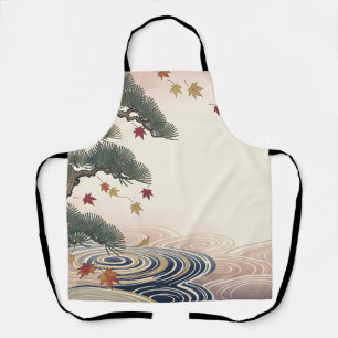 Tablier Feuilles d'érable de pin japonais Vagues d'automne