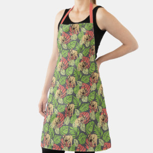 Tablier Feuilles Et Éléphants De La Jungle Exotique