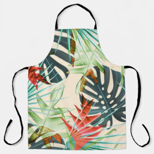 Tablier Feuilles et fleurs tropicaux : Motif dynamique