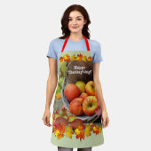 Tablier Feuilles et pommes d'automne, Bon thanksgiving (Porté)