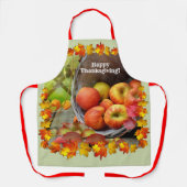 Tablier Feuilles et pommes d'automne, Bon thanksgiving (Recto)