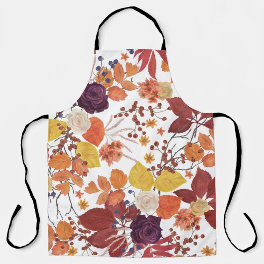 Tablier Feuilles et Roses de l'automne (Recto)