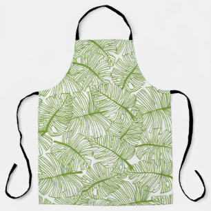 Tablier Feuilles Monstera, design floral sans soudure.
