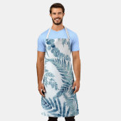 Tablier Feuilles tropicaux bleu clair (Porté)