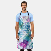 Tablier Feuilles tropicaux de palmiers, aquarelle motifs f (Porté)