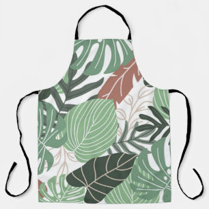 Tablier Feuilles tropicaux d'été sans couture motif