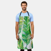 Tablier Feuilles tropicaux : Motif imperméable (Porté)