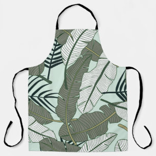 Tablier Feuilles tropicaux : Motif naturel sans couture.