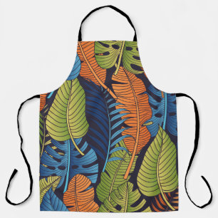 Tablier Feuilles tropicaux, motif sans couture fleurie.