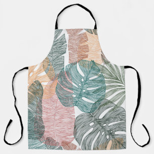 Tablier Feuilles tropicaux : motif vintage à main.
