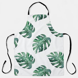Tablier Feuilles tropicaux verts, motif aquarelle