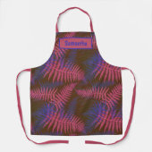 Tablier Feuilles tropicaux violet bleu (Recto)