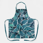 Tablier Feuilles turquoises et blancs (Recto)