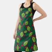 Tablier Feuilles verts, Berries Rouges, Motif Des Feuilles (Insitu)