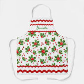 Tablier Feuilles verts des baies de fruits rouges saisonni (Recto)
