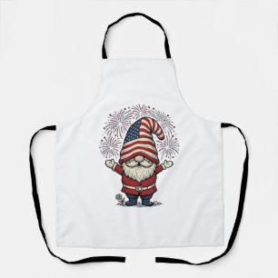 Tablier Feux d'artifice de gnome patriotique Création vect