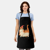 Tablier Feux de Noël de chat (Porté)