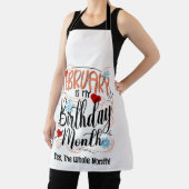Tablier Février Anniversaire Mois, Typographie Coeurs Anni (Insitu)