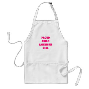 Tablier Fier Américaine d'Asie, blanc rose vif