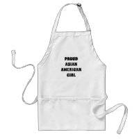 Fier Asiatique Américaine Fille noir blanc typogra