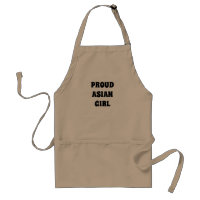 Fier asiatique fille, noir blanc Adulte Apron