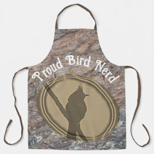 Tablier Fier Oiseau Nerd Silhouette Brown Bois Birder