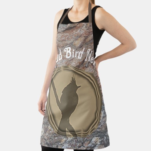 Tablier Fier Oiseau Nerd Silhouette Brown Bois Birder (Insitu)