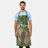 Tablier Fier Oiseau Nerd Silhouette Brown Oiseau vert (Porté)