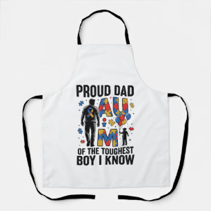 Tablier Fier papa Autisme Garçon le plus dur Design vector