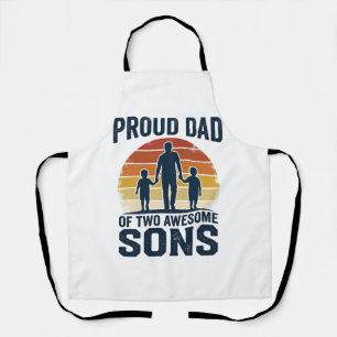 Tablier Fier papa de deux fils géniaux design de t-shirt v