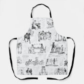 Tablier Fierté et préjugé Citations de toile blanche noire (Recto)