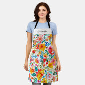 Tablier Fiesta Floral Nom Mexicain Tout-En-Plan (Porté)