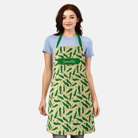 Tablier Fiesta Fun Green Chili Motif (Porté)