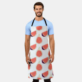 Tablier Fig mauve : motif coloré (Porté)