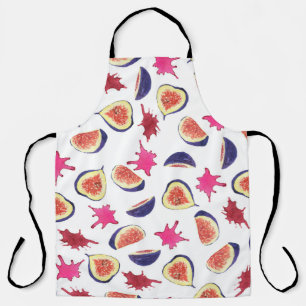 Tablier Figes fraîches Aquarelle de jus rose