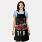 Tablier Fighter Fighan American Drapeau mince Ligne rouge  (Porté)